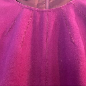JonesNew York purple knit dress with black patent belt.
